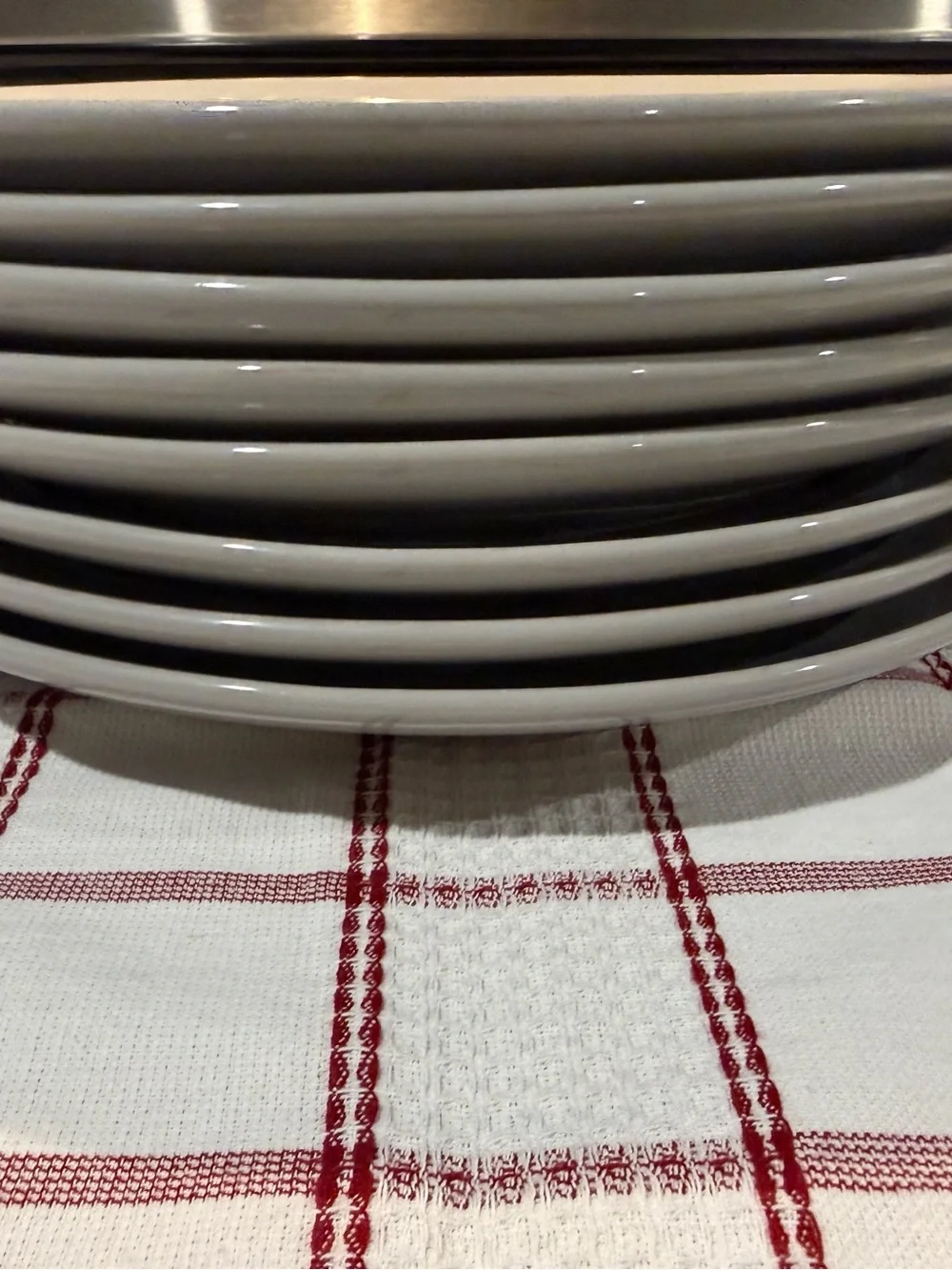 LG Pottery Barn Handcrafted Stoneware Cambria Dinner Plates, Gray, S/4